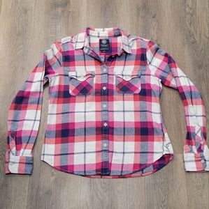 AMERICAN EAGLE OUTFITTERS Favorite Fit Plaid Flannel Button Down, S Vintage Y2K